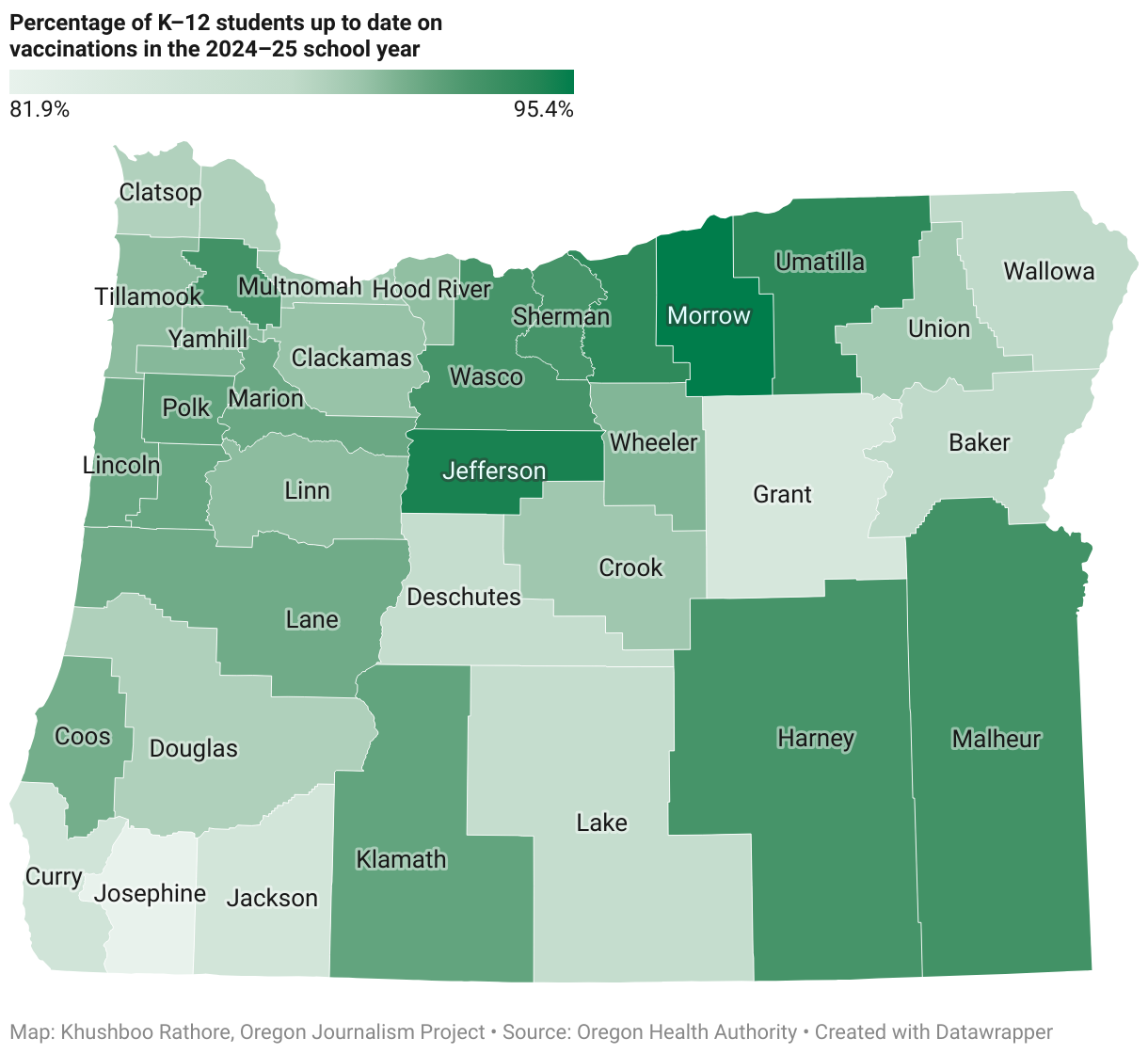 Oregon parents disproportionately exempt school-age children from vaccines 